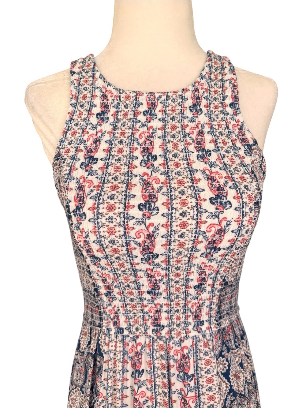 Japna Navy Blue and White Printed Maxi Dress - Picture 5 of 15